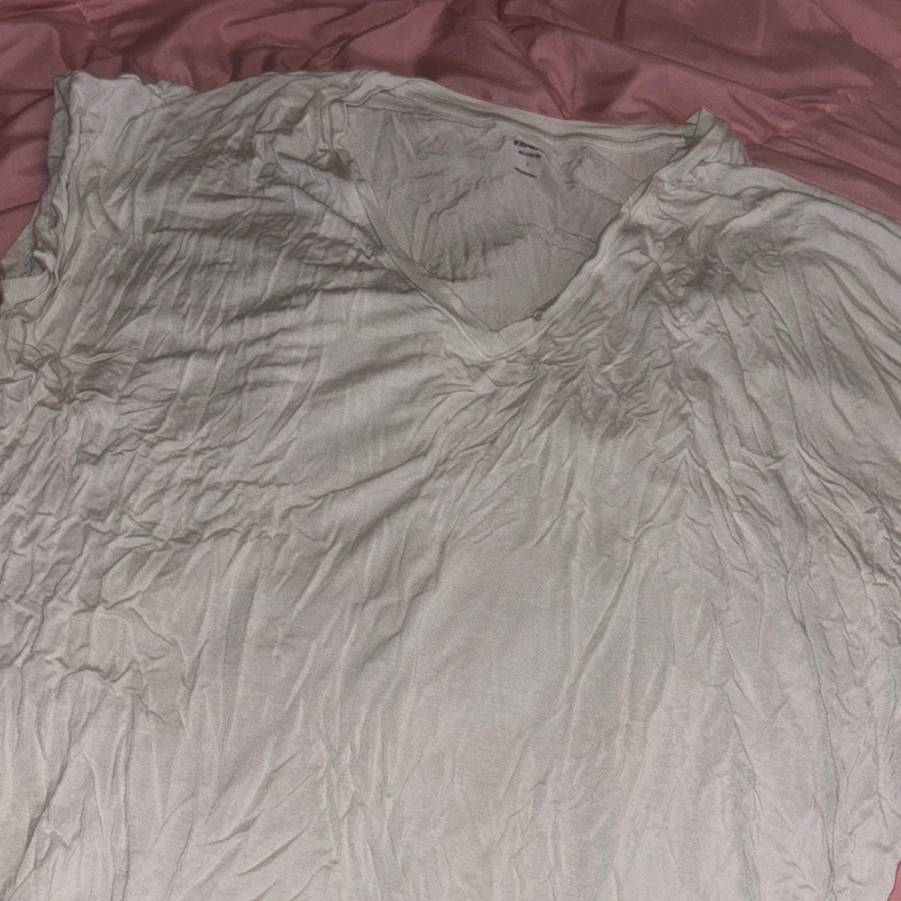 Express White Short Sleeve Tee
